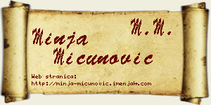 Minja Mićunović vizit kartica